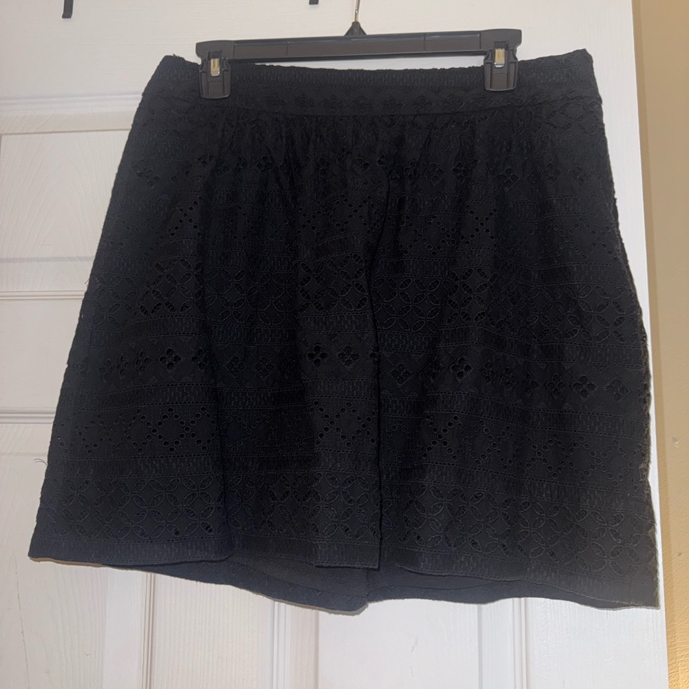 LOFT Black Eyelet Skirt. EUC